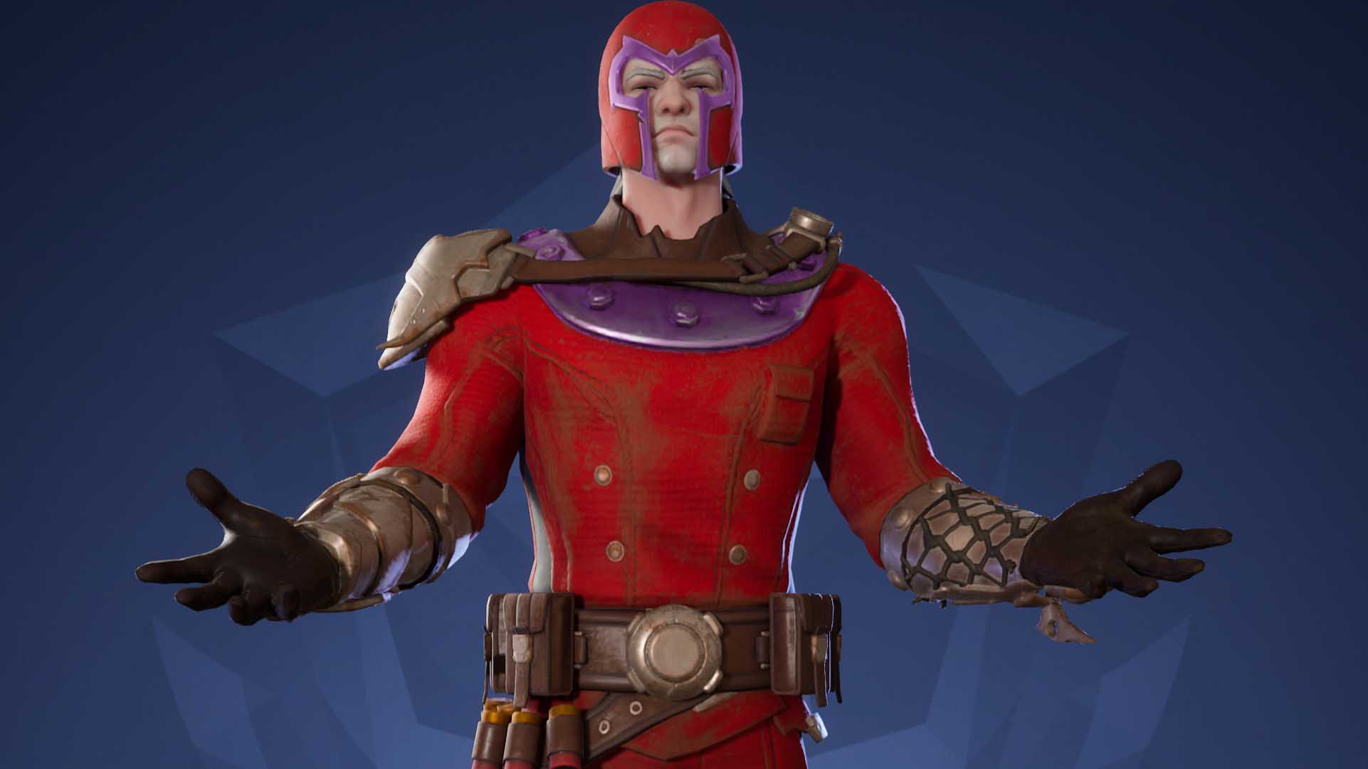 Magneto stands in front of a blue background in a screenshot of Fortnite Chapter 5 Season 3.