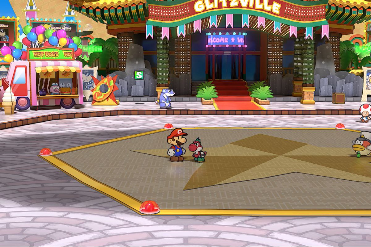 Mario and a red Yoshi Kid in Paper Mario: The Thousand-Year Door